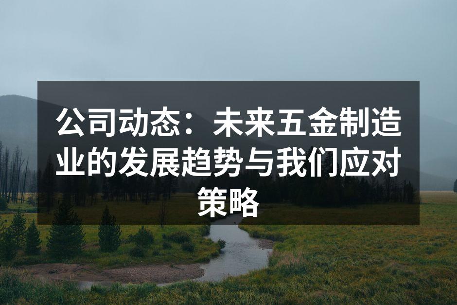 公司动态:未来五金制造业的发展趋势与我们应对策略